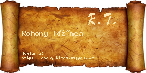 Rohony Tímea névjegykártya